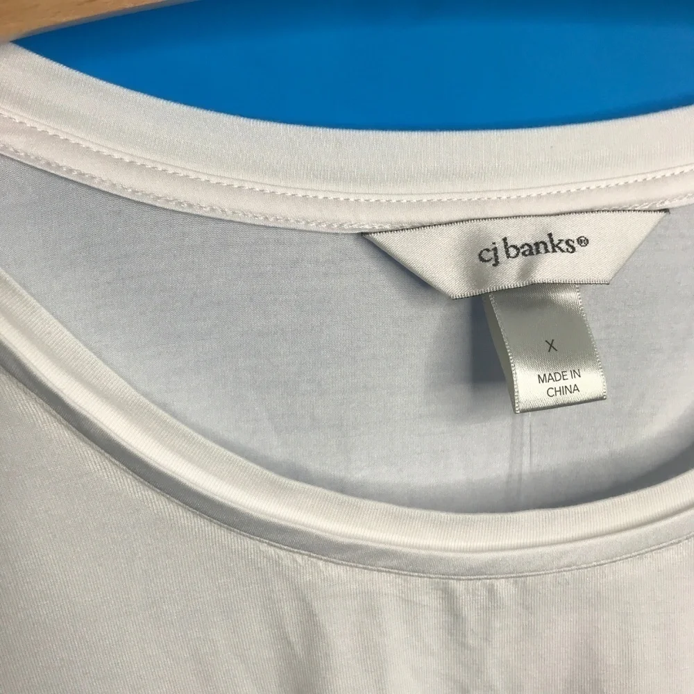 CJ Banks White Jersey Classic Tee Shirt NWT - Picture 3 of 7